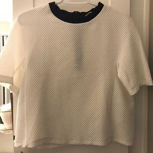 Zara Trafaluc White Blouse with Back Zipper